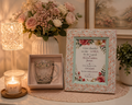 Rectangular flowered wooden photo frame of 8X6 inch size with Psalm 136:1-2 (Give Thanks to The Lord…)