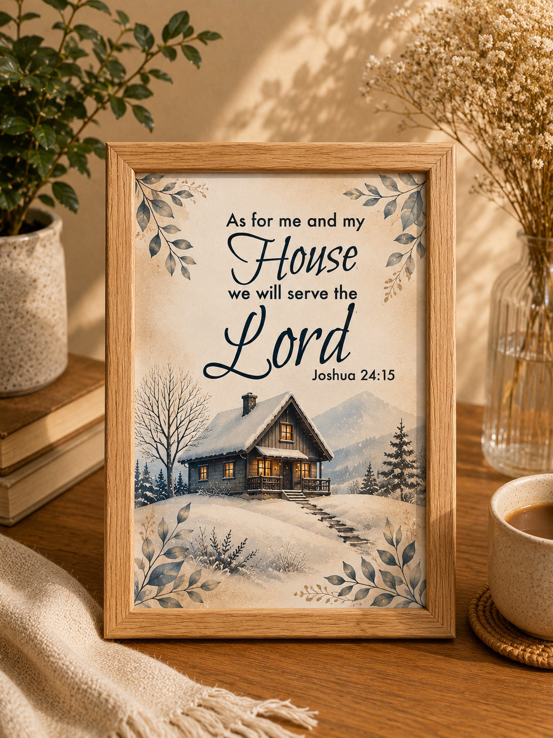 n): "As For Me and My House We Will Serve The Lord" 4x6 inch Framed Art Print – Joshua 24:15
