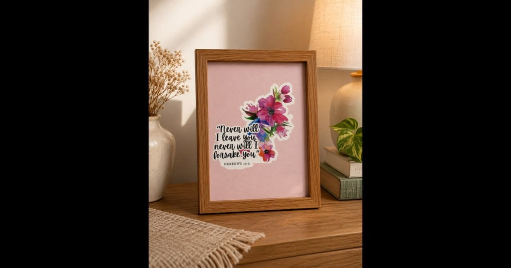 Bible verse printed in a 4X6 inch Wooden frame. Suitable for table top or wall hanging.