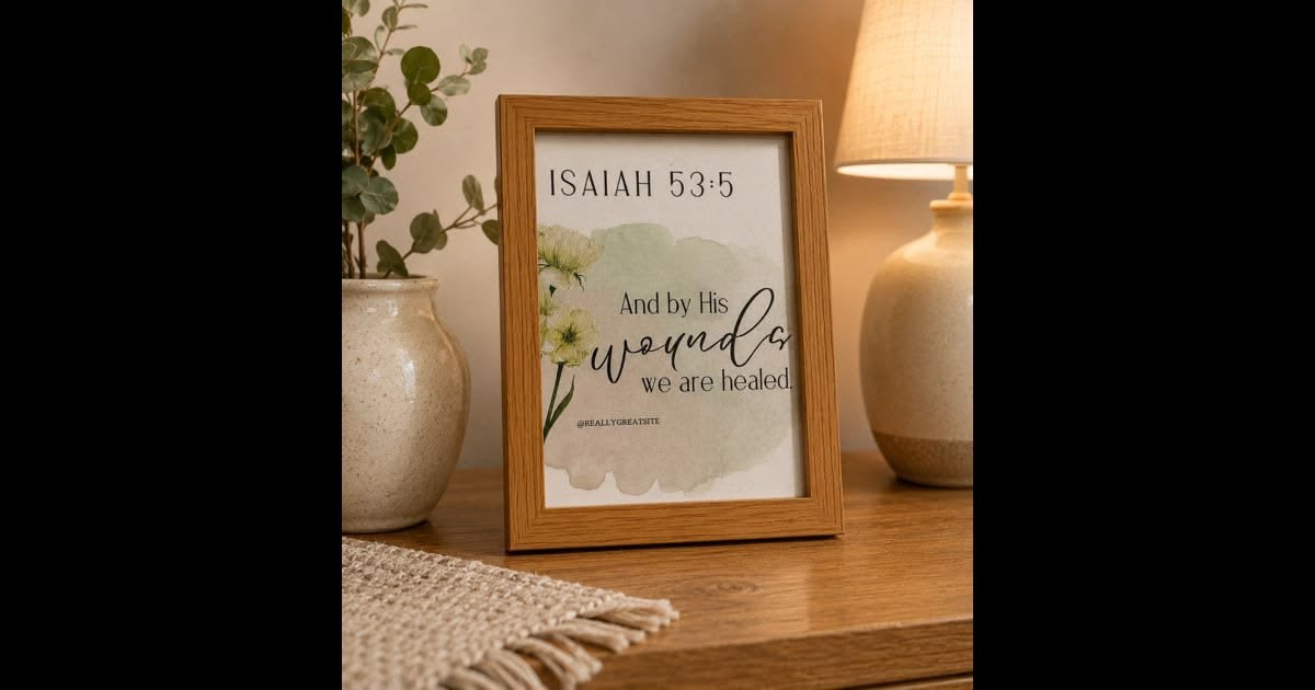 Bible verse printed in a 4X6 inch Wooden frame. Suitable for table top or wall hanging.