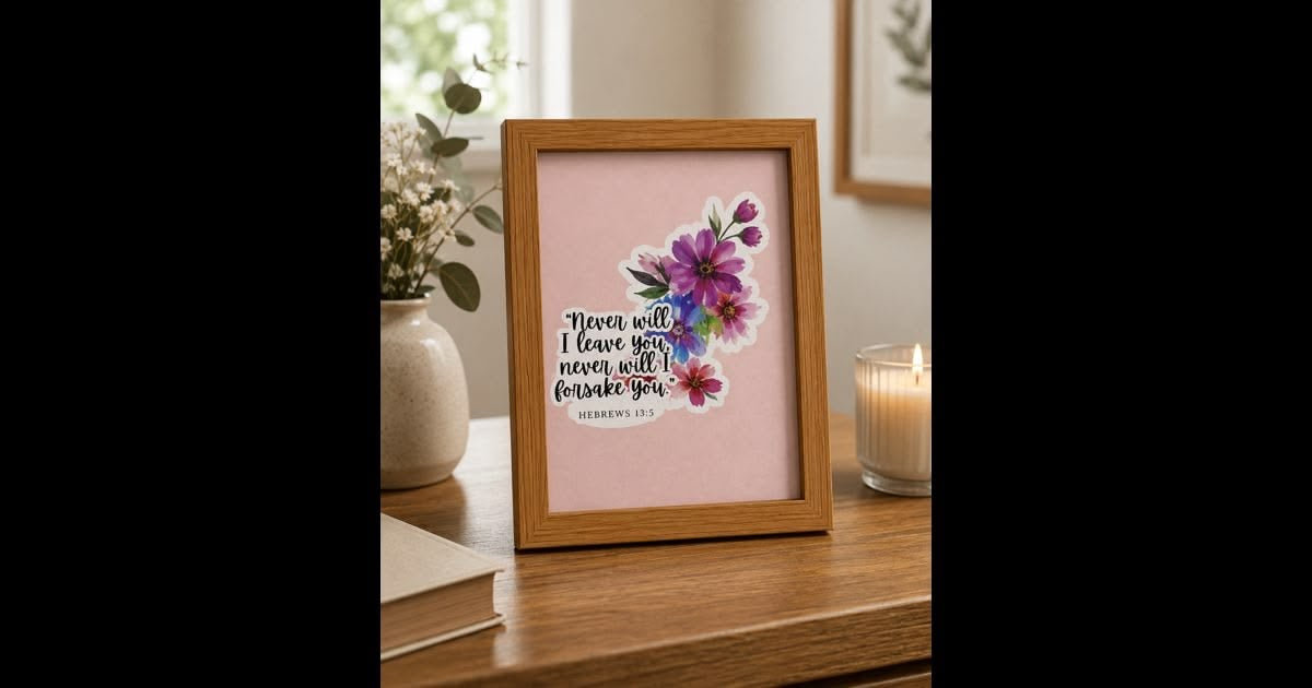 Bible verse printed in a 4X6 inch Wooden frame. Suitable for table top or wall hanging.