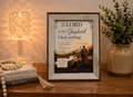 Elegant tabletop mirrored Wooden frame  of 10X8 inch size features a mirrored border with a beaded outer edge.