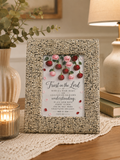Proverbs 3:5-6 Scripture Art in Textured Woven Fabric Frame 7x5 inch