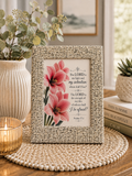 Psalms 27:1 Scripture Art Print in Textured Bouclé Fabric Picture Frame 7x5 inch